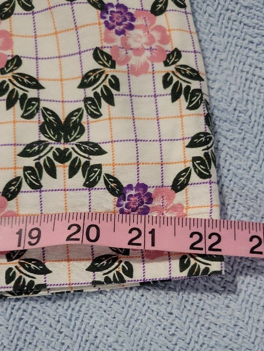 Button-Front Floral Plaid Mini Skirt - Pink/Green